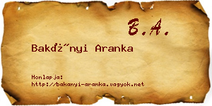 Bakányi Aranka névjegykártya
